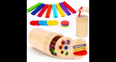 Montessori-speelgoed vanaf 1 jaar - Kleurensorteerspel Kinderspeelgoed - Motorisch speelgoed Houten speelgoed - Meisjes Jongens Babyspeelgoed Cadeau - Stijl A