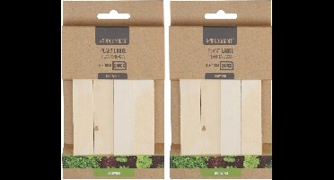 ProGarden Plantetiketten / platenlabels - 2x - 24x - hout - 15 x 2 cm - steeketiketten
