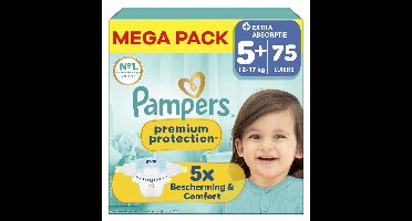 Pampers - Premium Protection - Maat 5+ - Mega Pack - 75 luiers - 12/17KG