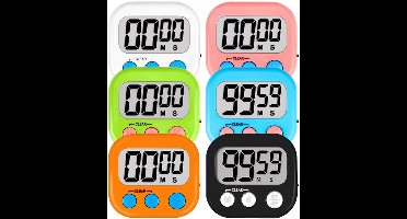 6 stuks klassikale timers voor kinderen - magnetische digitale timers met groot display - kookwekker voor koken - elektronische timer voor leraren, gymles, spel, klaslokaal