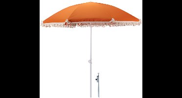Pro Beach Strand Parasol Aruba - D180 cm - oranje - kantelbaar/opvouwbaar - incl grondpen / haring