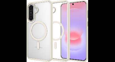 Just in Case hoesje geschikt voor Samsung Galaxy A37 - Compatibel met MagSafe - Military Grade Backcover - Ivory