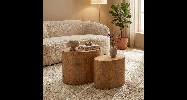 Salontafel Set van 2 Finn MDF Naturel - Giga Living