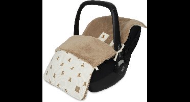 Jollein Voetenzak voor Autostoel & Kinderwagen - Mini Teddy Bear - 82x42cm - Waffle