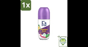 1 x Fa - Deodorant Roller - Ipanema Nights - Maracuja & Night Jasmine - 24 uur Bescherming - 50 ml - 24 Uur Deodorant - Deodorant Roller - Maracuja Deodorant - Nachtjasmijn Deodorant - Exotische Geur