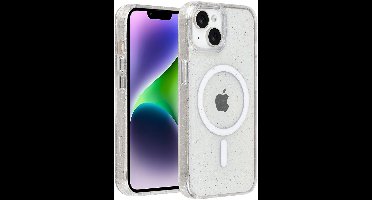 TUNIQ telefoonhoesje voor Apple iPhone 14 - MagSafe met glitter - Transparant