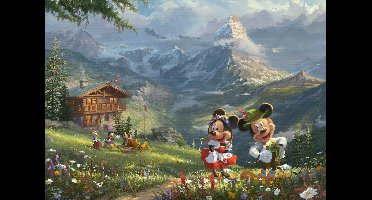 Schmidt - Disney Mickey & Minnie in de Alpen - Thomas Kinkade - 1000st - Legpuzzel