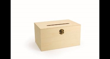 Graine Creative houten kist met gleuf decoratiebox 24x16x13 cm.