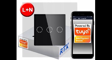 RTX Slimme Zigbee Touch Schakelaar 3 Circuits (L+N)