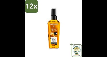 Gliss - Hair Repair - Oil Elixer - Ultiem Haarherstel en Glans - Voordeelverpakking - 12 stuks - Beschadigd haar - Droog haar