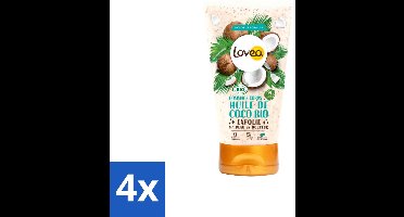Lovea – Body Scrub – Biologische Kokos – Natuurlijke exfoliatie – 150 ml - Voordeelverpakking - 4 stuks