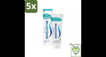 5 x Sensodyne - Tandpasta - Deep Clean Gel - Grondige Reiniging - 75 ml - Grootverpakking - Tandpasta Voor Gevoelige Tanden - Gevoelige Tanden - Diepe Reiniging - Fluoride Tandpasta - Tandplak Verwijderen