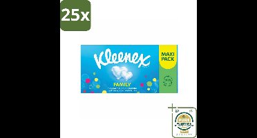 25 x Kleenex – Family – Tissues – 128 stuks per verpakking - Grootverpakking - Tissue - Gezin - Hygiëne - Neus - Drogen