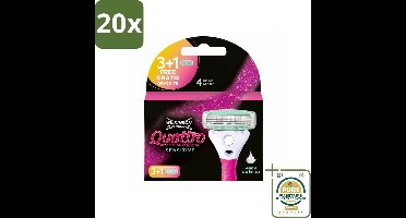 20 x Wilkinson Woman - Navulmesjes - Quattro Sensitive - Zacht - 4 mesjes - Grootverpakking - Gevoelige Huid - Scheermesjes - Navulmesjes - Scheersysteem - Aloë Vera