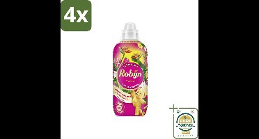 Robijn – Wasverzachter – Tropical – 765 ml - Voordeelverpakking - 4 stuks - Tropisch parfum - Vezelbescherming