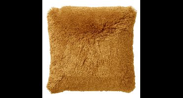 Dutch Decor FLUFFY - sierkussen 60x60 cm - superzacht - XL kussen - effen kleur - Chai Tea - geel - Inclusief binnenkussen - Luxe kussens voor woonkamer & bank
