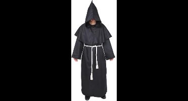 Myir JUN Monnik Kostuum voor Heren, Priester Cape met Capuchon Volwassenen Halloween Kostuum Monnik Outfit Carnavalskleding (Zwart, XL)