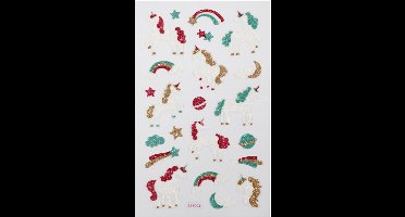 Glitter stickers, unicorn, 10x16 cm, 1 vel