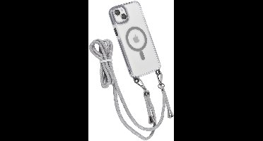 TUNIQ telefoonhoesje voor Apple iPhone 15 Plus - MagSafe backcover met koord - Grijs