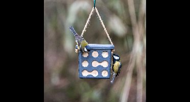 CJ Wildlife Vetblokhouder voor Vogels - Rome - Mezenbolhouder voor 1 Vetblok - Voederhuisje Hangend van Plantbased Materiaal - Antraciet