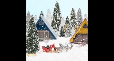 kerstboom - Kunstkerstboom - kleine kerstboom, groen, zilver, wit, goud, 4,5/10/15 cm, boom voor kerstdecoratie - Set Van 21 - 14D x 5B x 14H centimeter