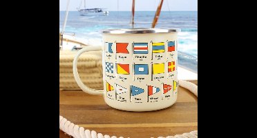 Emaille Mok Met Nautische Vlaggen van Gift Republic