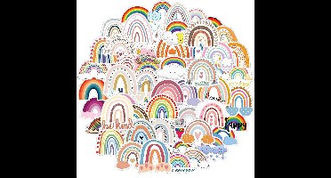 60 stuks waterdichte regenboogstickers - vinyl decoratiestickers voor waterflessen, laptops en meer