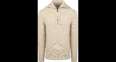 Suitable Deep Zip Pullover Boiled Wool Ecru - Maat XL - Heren - Schipperstrui - Schipperstrui met rits - Volwassen mannen