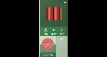 Bolsius - Dinerkaarsen - 170/20 - 8 stuks per verpakking - Delicate Red