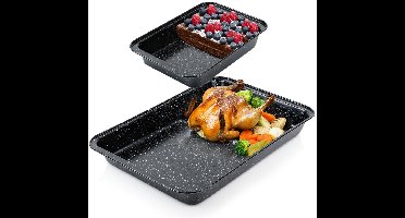Braadslede Graniet 28x19 / 47,5x32 cm 2 stuks - Ovenschaal - Braadpan