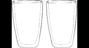 HI Dubbelwandige koffie / theeglazen - 4x stuks - 400 ml - transparant - Koffie/thee - bekers en glazen