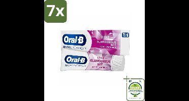 7 x Oral-B - 3D White Advanced – Tandpasta – Luxe – Glamorous White – 75 ml - Grootverpakking - Tandpasta - Witte Tandpasta - Glimlach - Verkleuring - Vlekken