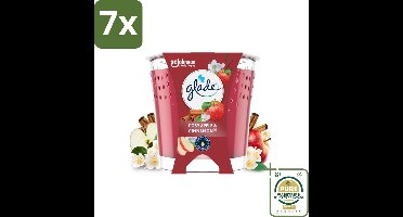 7 x Glade - Geurkaars Cosy Appel Kaneel - 100% Raapzaadwas & Vegan - 112 g - Grootverpakking - Geurkaars - Vegan - Raapzaadwas - Appel Kaneel - Warme Geur