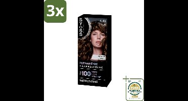 3 x SYOSS - Permanent Coloration 4-65 - Haarverf - Permanente Haarkleuring - Chocolate Copper - Grijsdekking - Grootverpakking - Haarverf - Permanent Haarkleuring - Chocolate Copper - Grijsdekking - Keratine