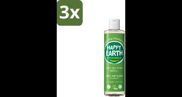 Happy Earth – Deodorant Spray Navulling – 100% Natuurlijk Cucumber Matcha – 300 ml - Bulkverpakking - 3 stuks