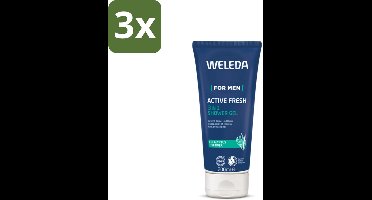 WELEDA - Douchegel 3‑in‑1 Active Fresh Men - 200 ml - Bulkverpakking - 3 stuks