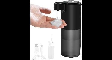 Boraboi® Draadloze en oplaadbare automatische zeepdispenser voor keuken en badkamer,Zwart,200*105*73 mm