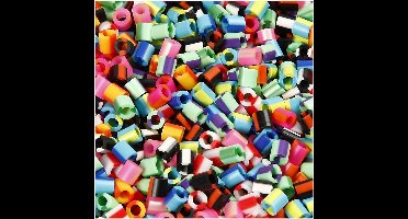 Strijkkralen, afm 5x5 mm, gatgrootte 2,5 mm, medium, streep, 10000div