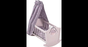 Houten Poppenwieg met Hemel voor Poppen tot 50 cm - Rainbow