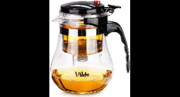 Theepot met Filter met Knop Glas 1,15 l - Koffie- en Thee Pot - Infuser - Theezeef - Filter - Zeef