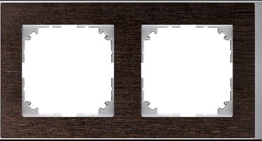 Afdekraam M-Pure Decor 2V - Hout Wenge - Systeem M - Schneider Electric - MEG4020-3671