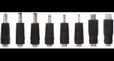 HQ-Power SET MET 8 UNIVERSELE DC PLUGGEN voor MANNELIJKE PLUG 2.1 x 5.5 mm