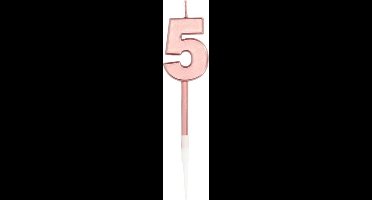 Folat - Verjaardagskaars 5 Roségoud Metallic