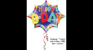 "Burst Happy Birthday" Folieballon, 88 x 73cm