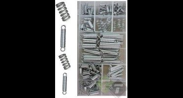 Duw en trekveren assortiment, 200 delig, verschillende maten