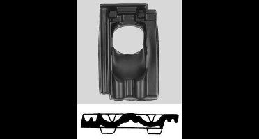 Ubbink dakdoorvoerpan kunststof 131mm 25-45° mulden 1-pans