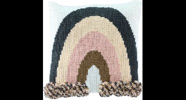 Pako borduurpakket kruissteek / knoop kussen - Regenboog - geprint stramien - 012.006 - DIY kit