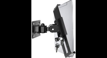 Zwarte Tablet Wandhouder 7-11 Inch - Kantelbaar & Draaibaar - Inclusief Anti-Diefstal Slot