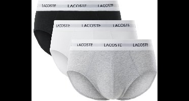Lacoste Heren Slips Casual Briefs 3-Pack Grijs/Wit/Zwart - Maat XXL