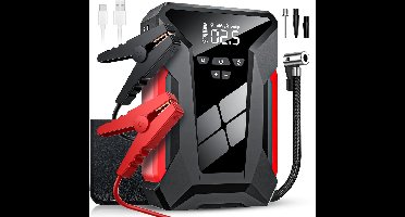 Jumpstarter - Jumpstarter voor Auto - 28000mAh - Auto Startapparaat - Jumpstarter met Powerbank & 150PSI Bandenvuller - Multifunctionele Jumpstarter - Zwart